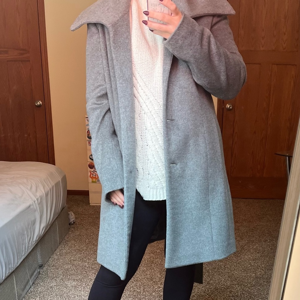 Grey Calvin Klein Wool Coat